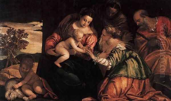 The Mystic Marriage of Sr Catherine Oil Painting by Paolo Veronese (Caliari)