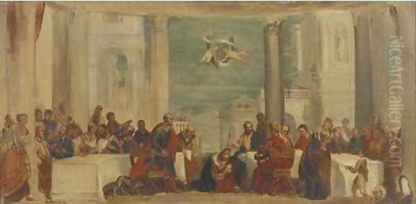 The Supper in the House of Simon the Pharisee Oil Painting by Paolo Veronese (Caliari)