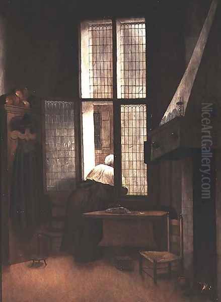 Woman at a Window, 1654 Oil Painting by Jacobus Vrel