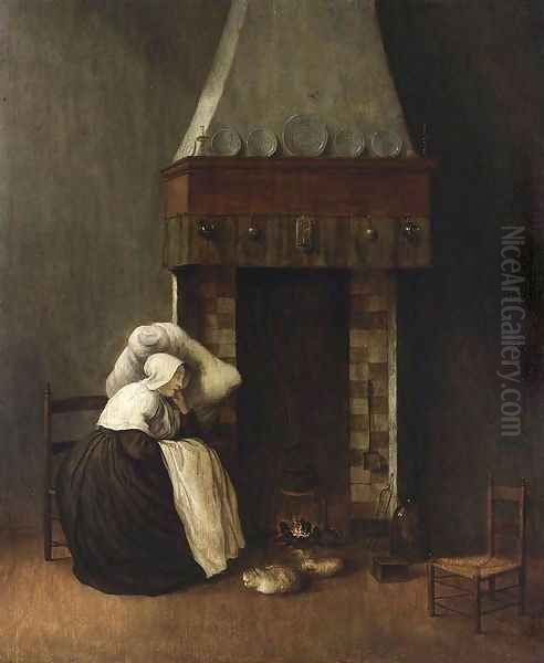 Sleeping Woman (The Convalescent) 1654 Oil Painting by Jacobus Vrel