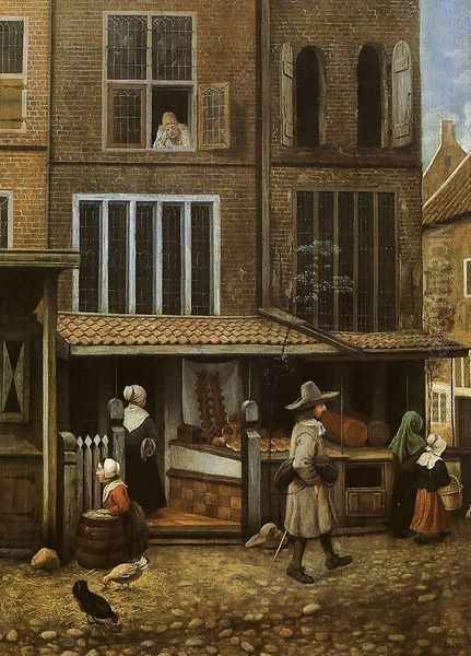 Street Scene with Bakery Oil Painting by Jacobus Vrel