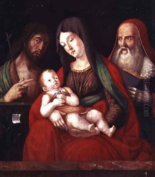 Virgin and Child with St. John the Baptist and St. Jerome Oil Painting by Alvise Vivarini