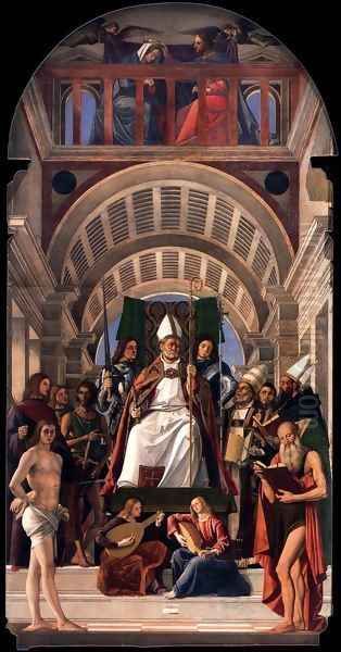 Altarpiece of St Ambrose Oil Painting by Alvise Vivarini