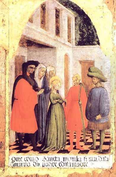 Marriage of St. Monica 1441 Oil Painting by Antonio Vivarini