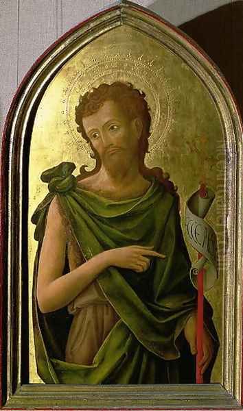 St. John the Baptist, panel from a polyptych removed from the church of St. Francesco in Padua, 1451 Oil Painting by Antonio Vivarini