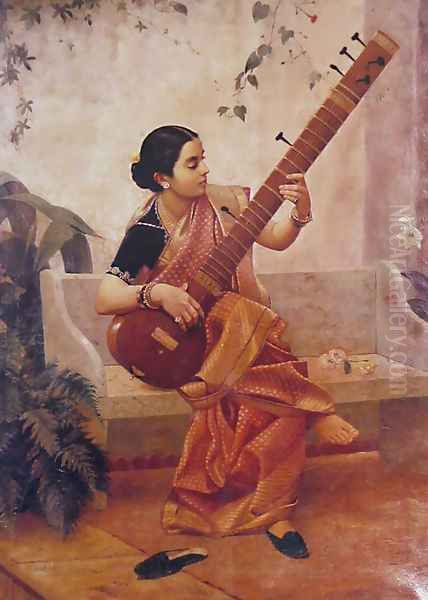 Kadambari Oil Painting by Raja Ravi Varma