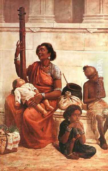 Gypsies Oil Painting by Raja Ravi Varma