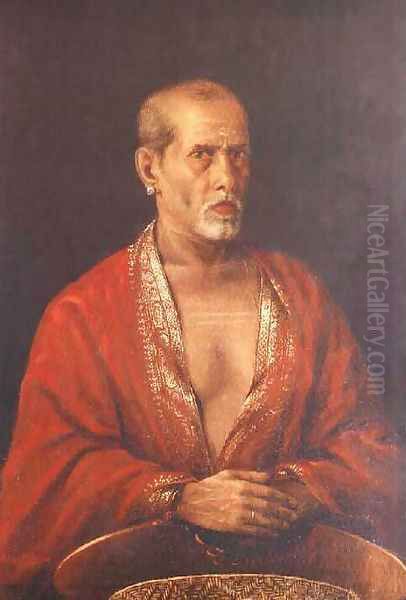 Ammakovil Thampuran Oil Painting by Raja Ravi Varma