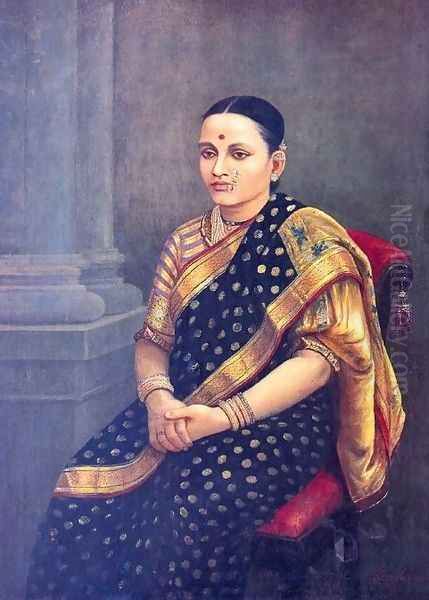 Portrait of a Lady Oil Painting by Raja Ravi Varma