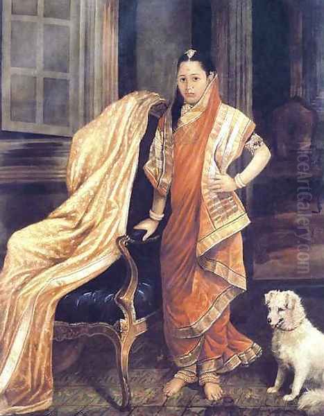 Princess Tharabai Oil Painting by Raja Ravi Varma