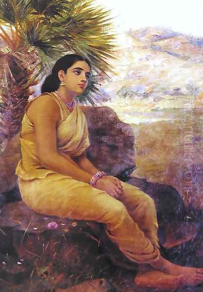 Sakuntala Oil Painting by Raja Ravi Varma