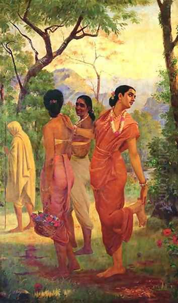 Sakunthala 2 Oil Painting by Raja Ravi Varma