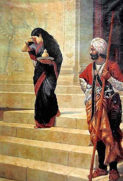 Sairandhri Oil Painting by Raja Ravi Varma