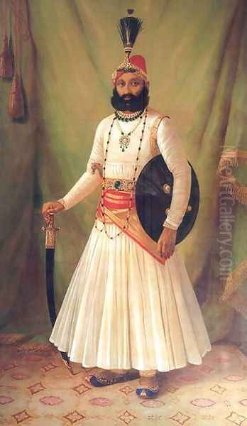 Maharaja Fateh Singh Oil Painting by Raja Ravi Varma