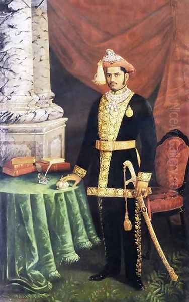 Maharaja Sayaji Rao Oil Painting by Raja Ravi Varma