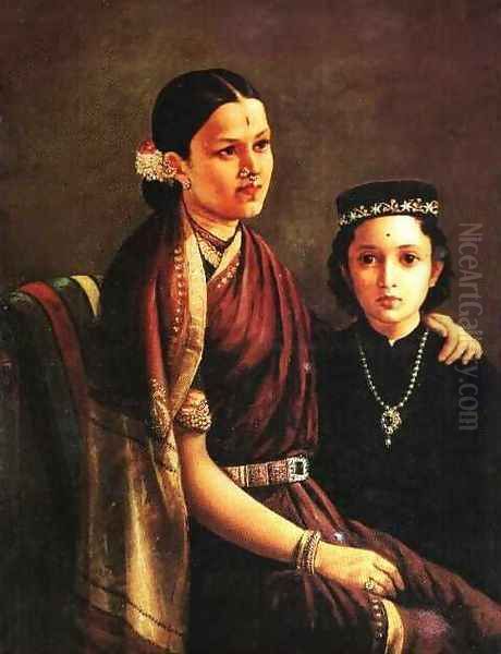 Mrs. Ramanadha Rao Oil Painting by Raja Ravi Varma