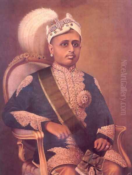 Maharaja Moolam Thirunal Rama Varma Oil Painting by Raja Ravi Varma