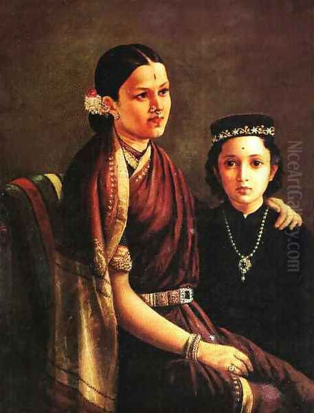 Mrs Ramanadha Rao Oil Painting by Raja Ravi Varma