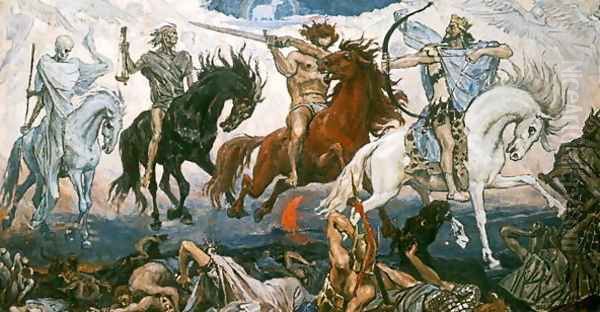 The Four Horsemen of the Apocalypse, 1887 Oil Painting by Viktor Vasnetsov