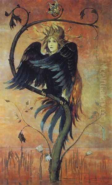 Gamayun, The prophetic bird, 1897 Oil Painting by Viktor Vasnetsov