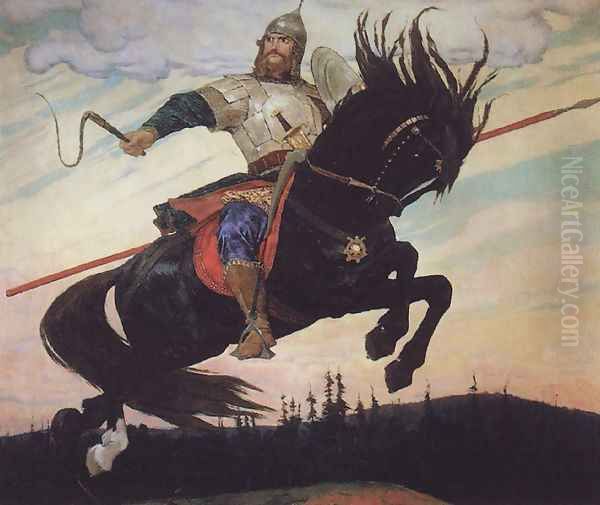 Ilya Muromets (1914) Oil Painting by Viktor Vasnetsov