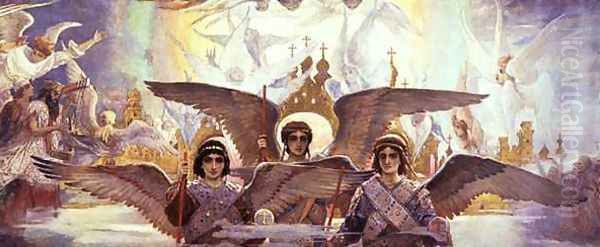 Central Panel from the Threshold of Paradise, 1885-96 Oil Painting by Viktor Vasnetsov