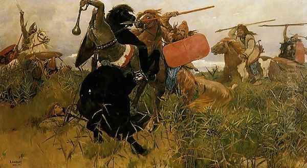 Fight of Scythians and Slavs Oil Painting by Viktor Vasnetsov