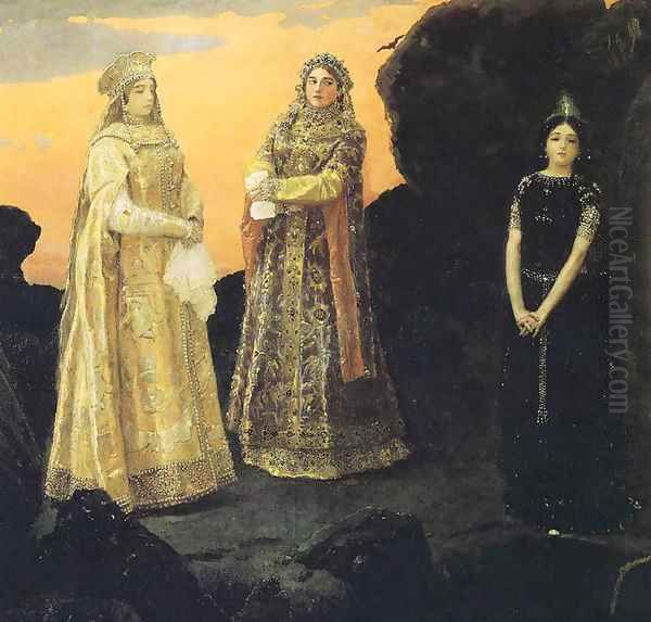 Three Tsarevnas of the Underground Kingdom Oil Painting by Viktor Vasnetsov