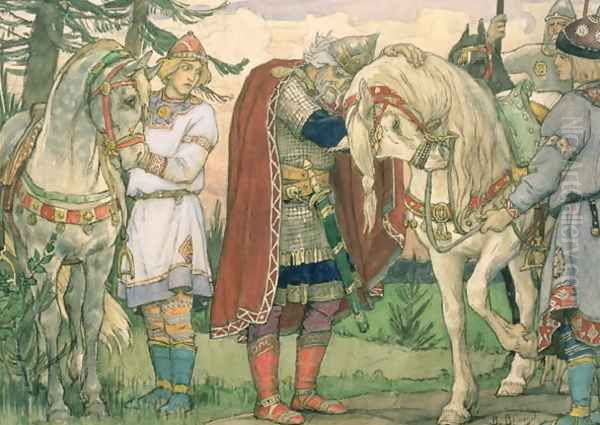 The Song of Prince Oleg (1848-1926), 1899 Oil Painting by Viktor Vasnetsov