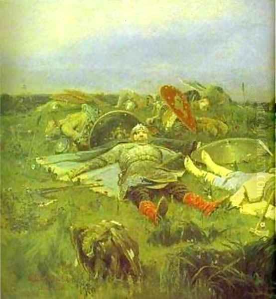 After Prince Igors Battle With The Polovtsy Detail 1880 Oil Painting by Viktor Vasnetsov