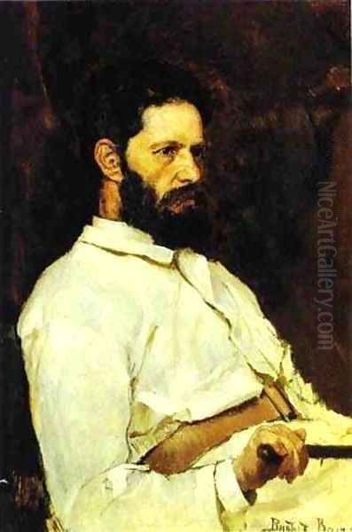 Portrait Of The Sculptor Mark Antokolsky 1884 Oil Painting by Viktor Vasnetsov