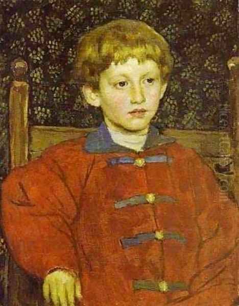 Portrait Of Vladimir Vasnetsov The Artists Son 1899 Oil Painting by Viktor Vasnetsov