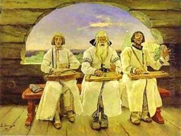 Dulcimer Players 1899 Oil Painting by Viktor Vasnetsov