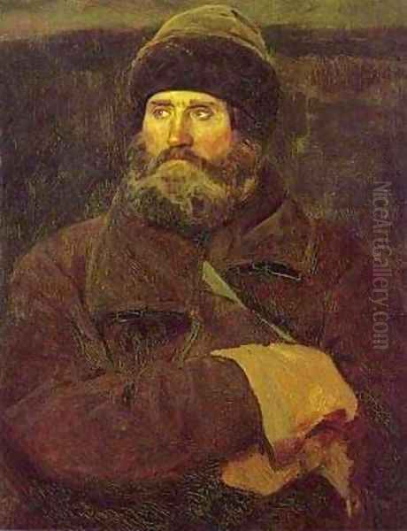 Ivan Petrov A Peasant From Vladimir Province Study 1883 Oil Painting by Viktor Vasnetsov