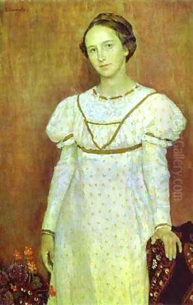 Portrait Of Olga Poletayeva 1912 Oil Painting by Viktor Vasnetsov