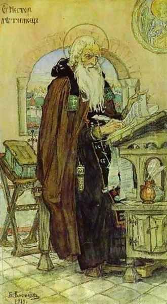 The Chronicler Nestor 1919 Oil Painting by Viktor Vasnetsov