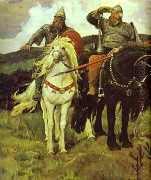 Tree Bogatyrs Detail 1898 Oil Painting by Viktor Vasnetsov