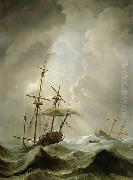 Storm at Sea Oil Painting by Willem van de Velde the Younger