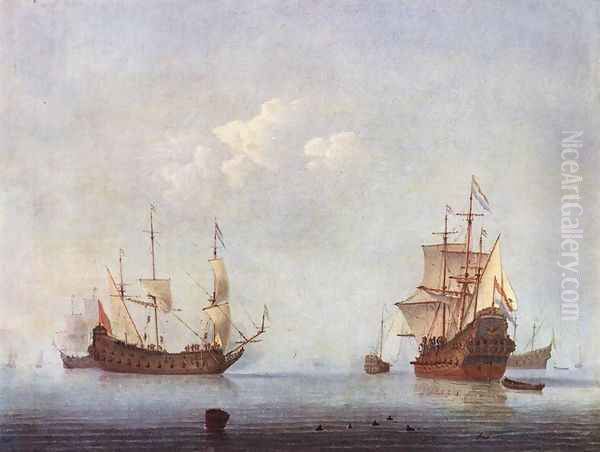 Marine Landscape Oil Painting by Willem van de Velde the Younger