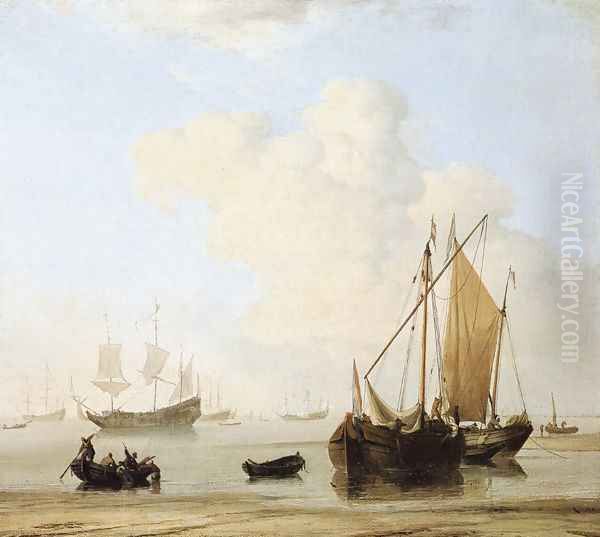 A Calm Oil Painting by Willem van de Velde the Younger