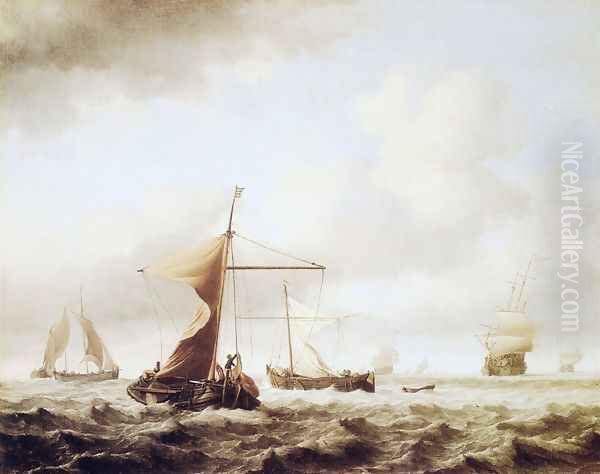 A Brisk Breeze Oil Painting by Willem van de Velde the Younger