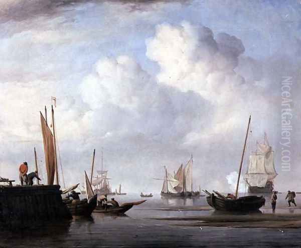 Fishing boats and other sailing vessels Oil Painting by Willem van de Velde the Younger