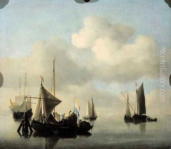 Seascape in Calm Weather Oil Painting by Willem van de Velde the Younger