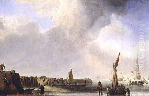 A Weyschuit Coming Ashore near Den Helder Oil Painting by Willem van de Velde the Younger