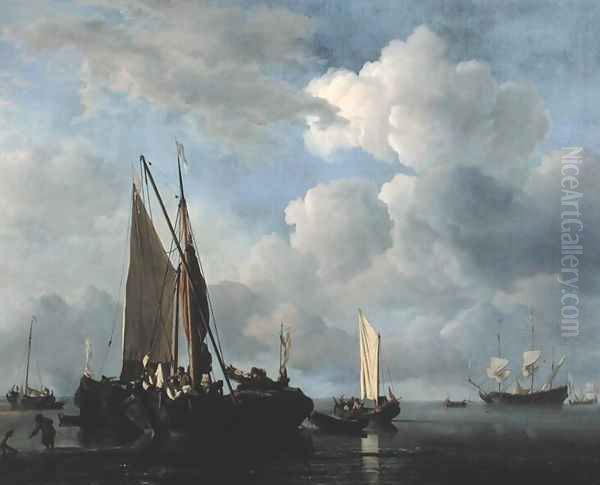 Calm Sea 2 Oil Painting by Willem van de Velde the Younger