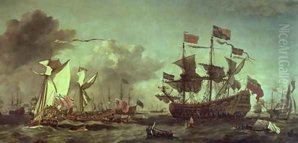 Royal Visit to the Fleet, 5th June 1672 Oil Painting by Willem van de Velde the Younger