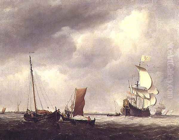 Naval Scene Oil Painting by Willem van de Velde the Younger