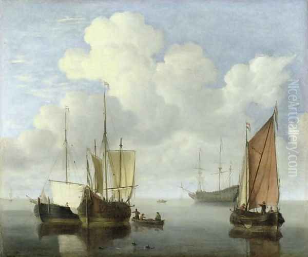 Seascape 3 Oil Painting by Willem van de Velde the Younger