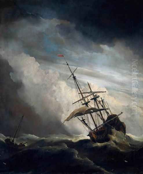 The Gust Oil Painting by Willem van de Velde the Younger