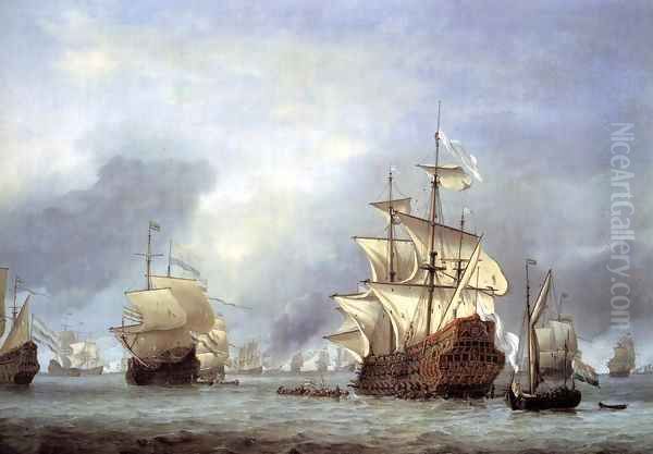 The Taking of the English Flagship the Royal Prince Oil Painting by Willem van de Velde the Younger